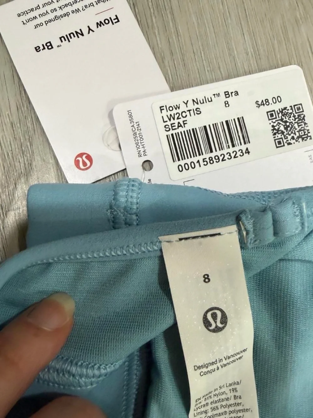 lululemon athletica Women’s Flow Y Nulu Bra in Seaform. Light Support A-C Cup.